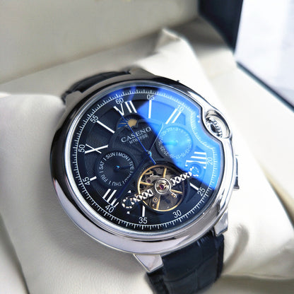 Men'S Watch Fashion Trend Belt Blue Light Watch Men'S Multi-Function Automatic Mechanical Watch Men'S Watch